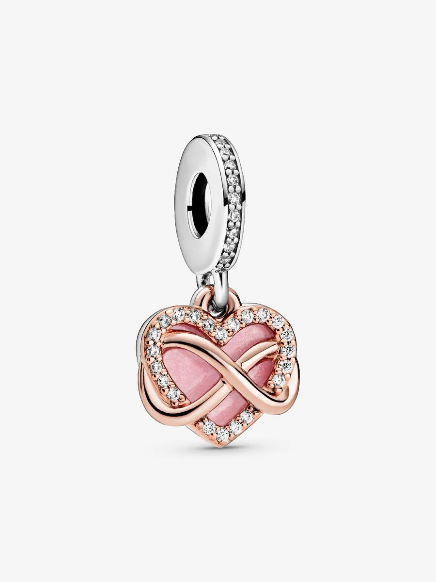 Sparkling Infinity Heart Dangle Charm